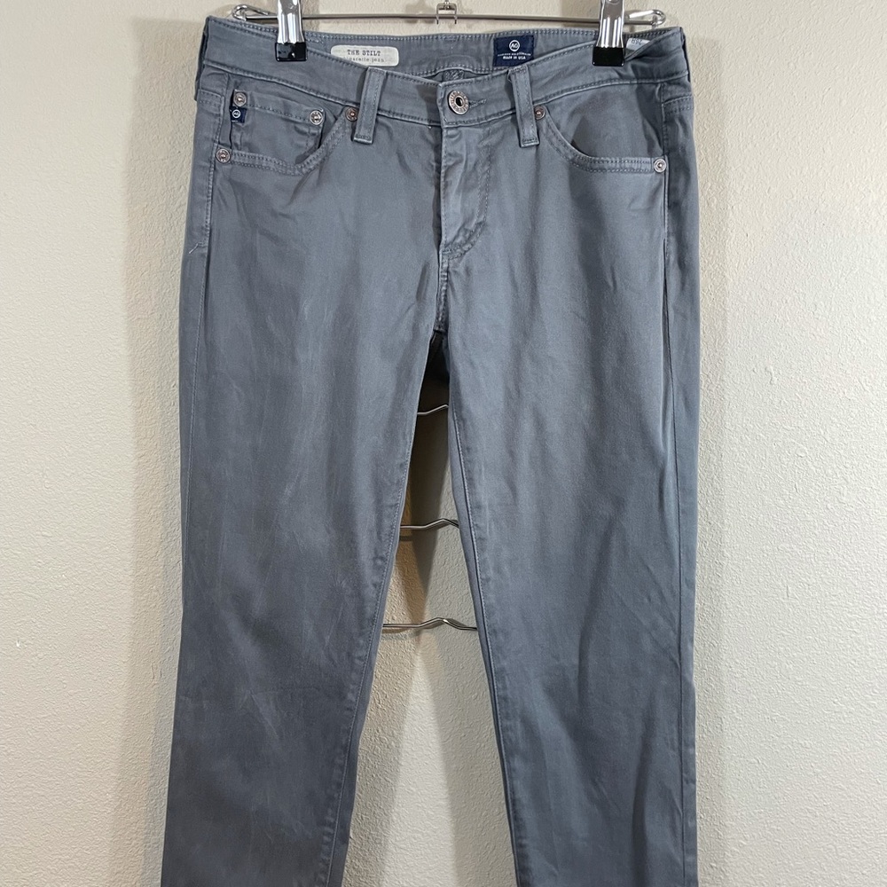 AG Adriano Goldschmied USA Women's gray The Stilt Cigarette stretch Jeans SZ 26